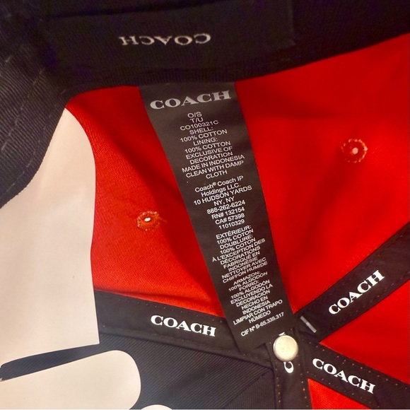 NWT COACH SIGNATURE EMBROIDERED BASEBALL CAP RED - Picture 6 of 7